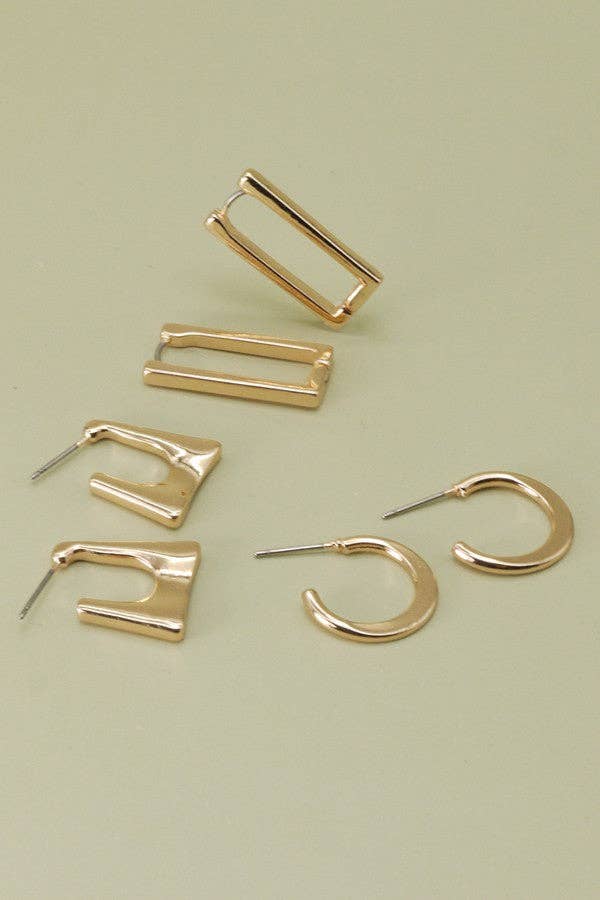GEO MINI TRIO HOOP EARRING SET | 60E1009302