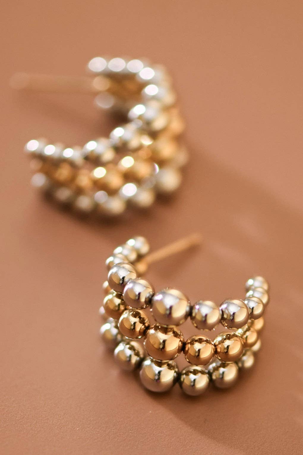 18K Gold Plated Waterproof Stainless Steel Hoop Earrings - 7850