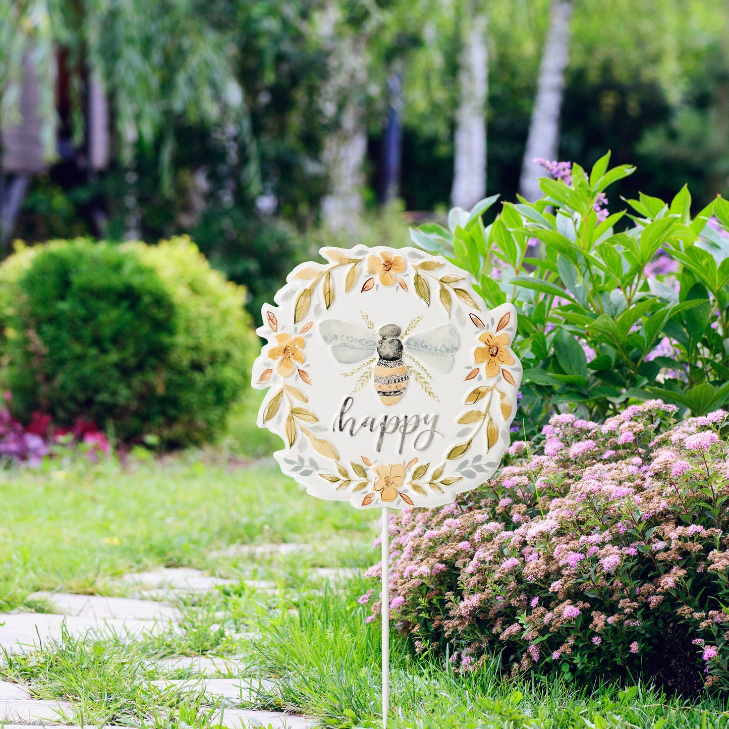 Bee Happy Garden Pick