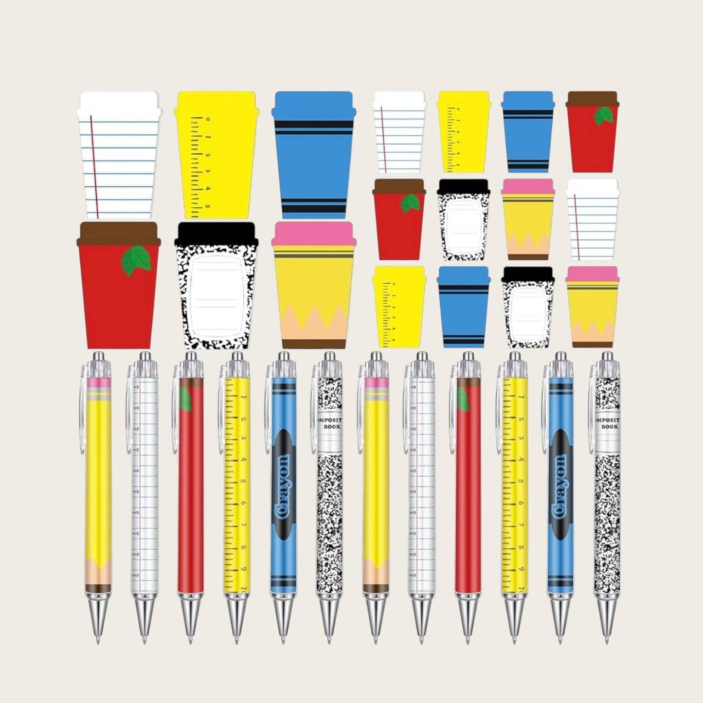 Teacher themed sticky notepad and pen set