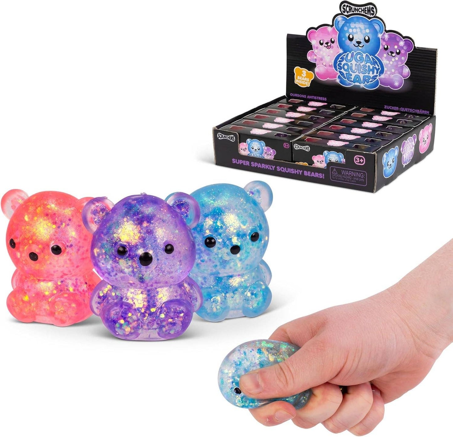 Scrunchems® Sugar Diddy Bears Squishy Fidget Toy (3pc)