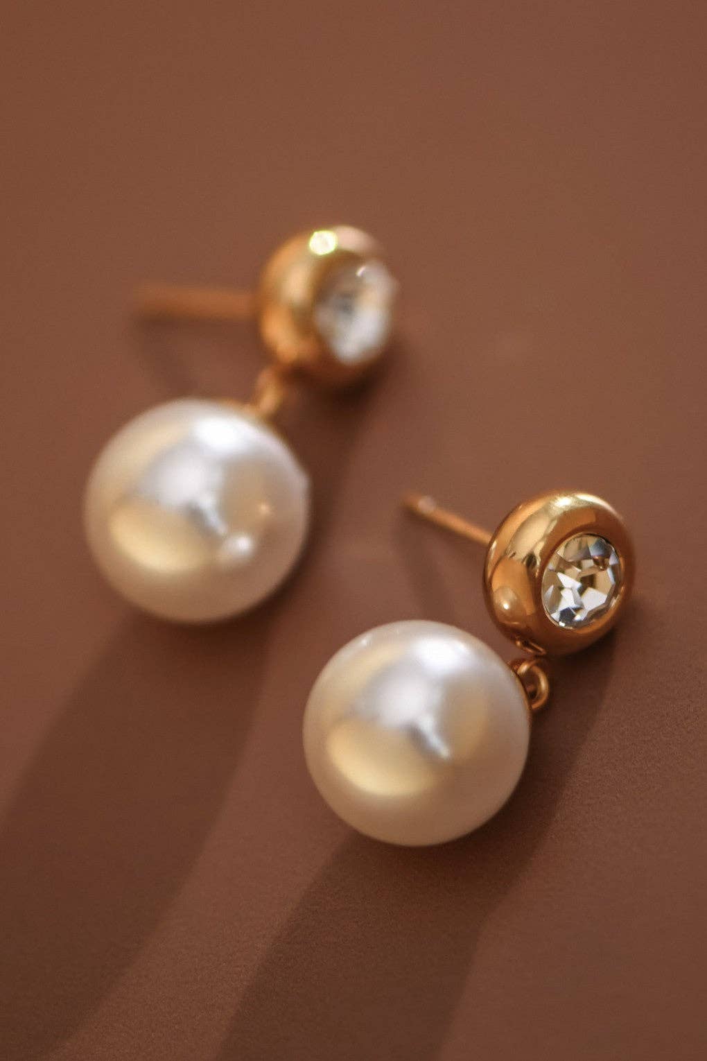 18K Gold PVD Plated Waterproof Stainless Steel Drop Earrings - 7774