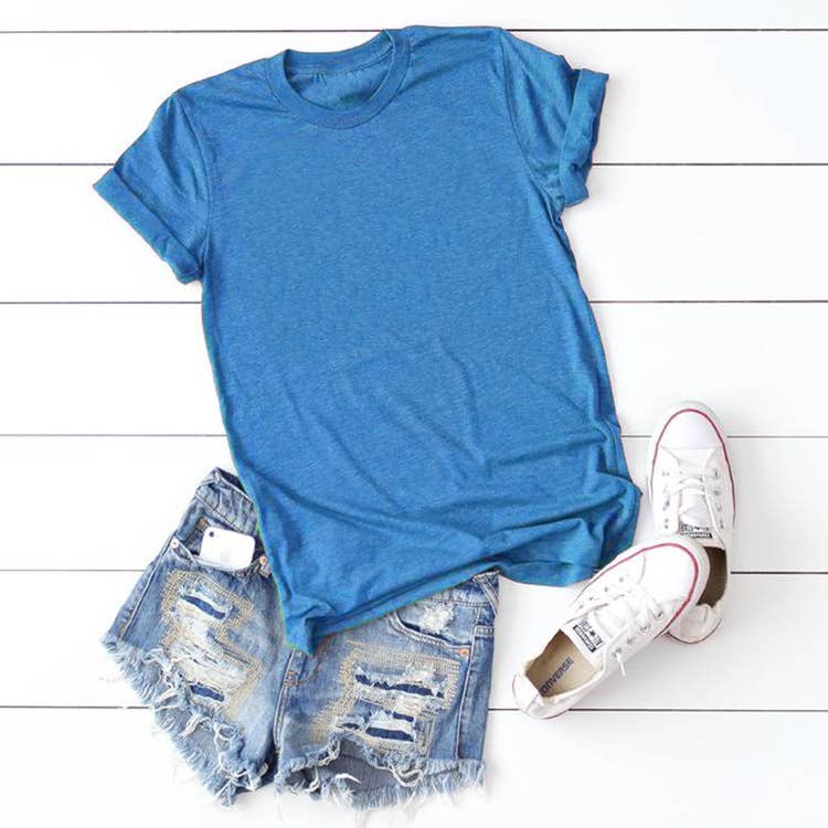 LOOSE SOLID COLOR SHORT SLEEVED T SHIRT_CWTTS0747