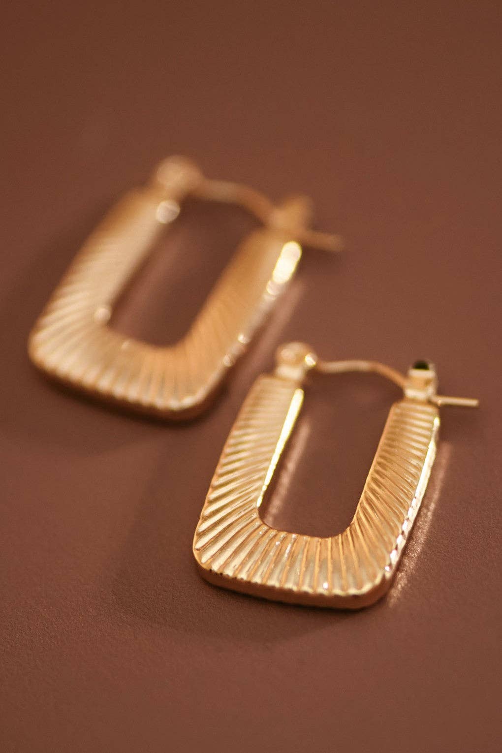 18K Gold Plated Waterproof Stainless Steel Hoop Earrings - 7660