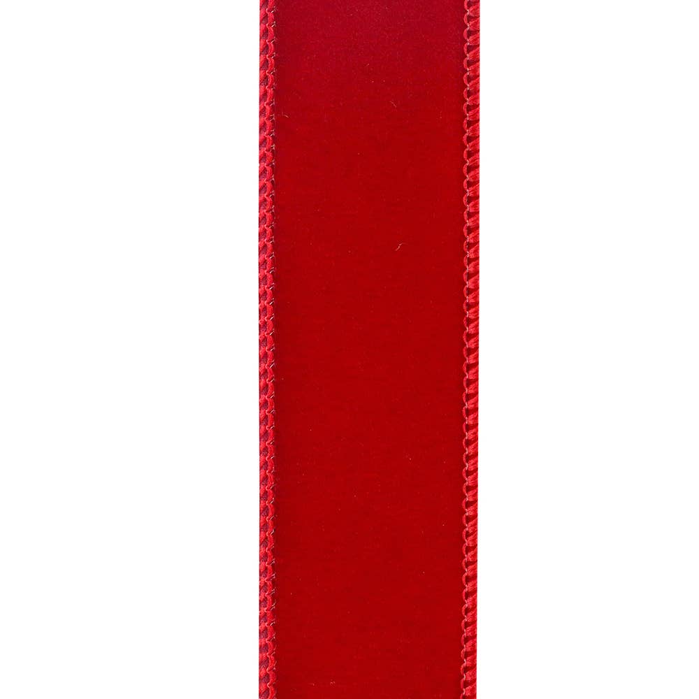 Value Velvet Wired Edge, Scarlet, 1-1/2 In, 10 Yards