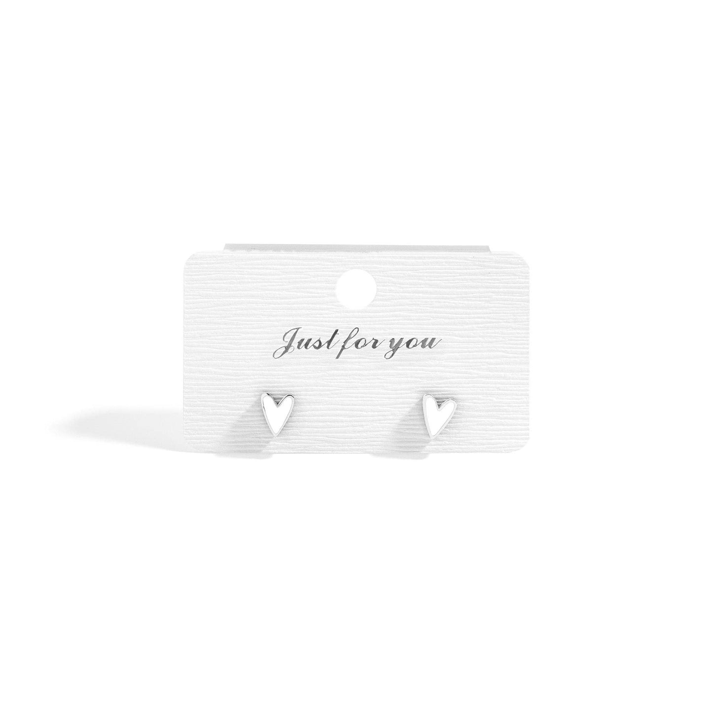 18K Gold PVD Stainless Steel White Heart Stud Earrings: Gold / White