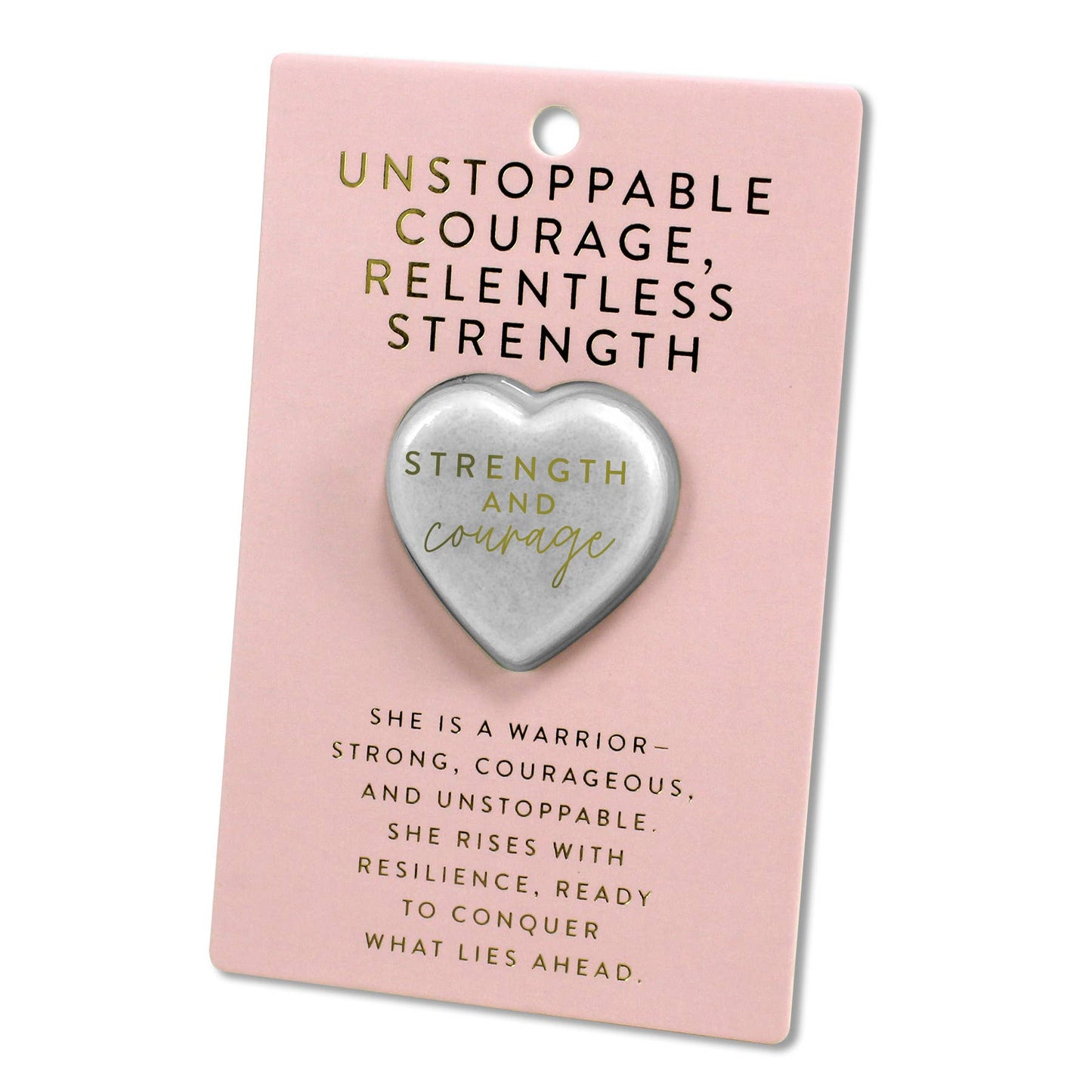 LCP-Kindness Heart Stone Pink Card Strength Courage