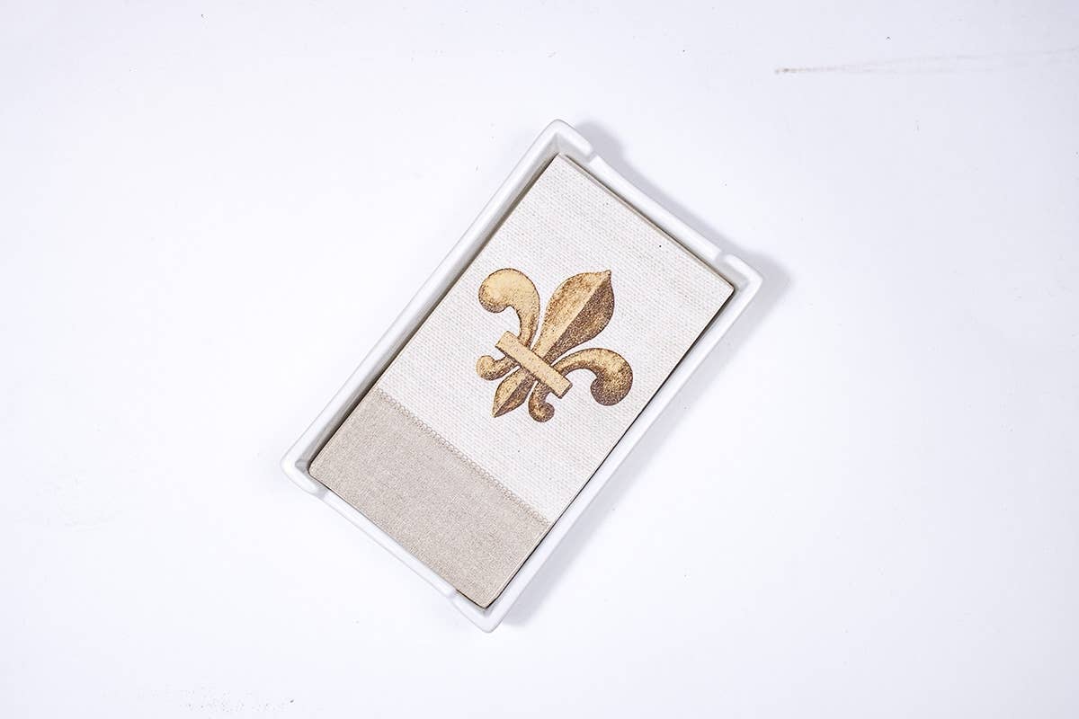 Classic Guest Napkin Holder   White   5x3x8.5