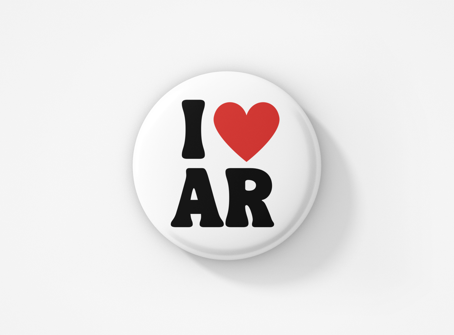 I Heart AR Button Pin