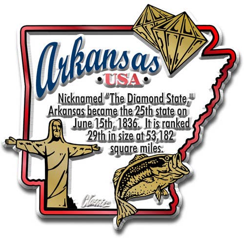 Arkansas Information State Magnet Made in USA