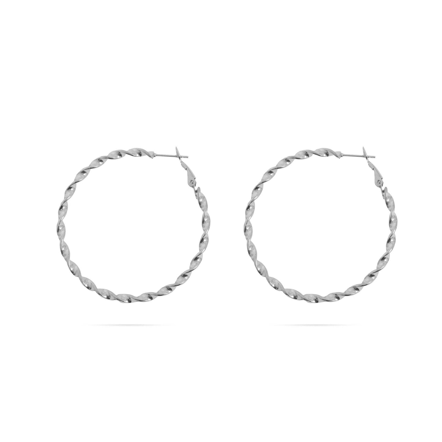 18K Gold PVD Stainless Steel Twist Hoop Earrings