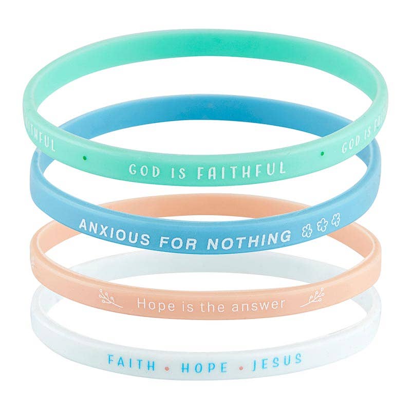 Silicone Bracelet - God Is Faithful - 4pc