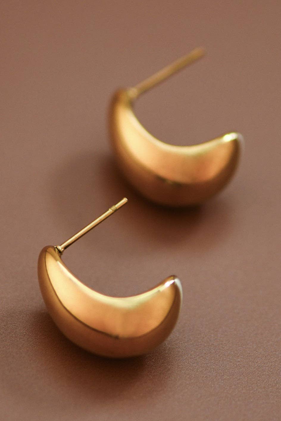 18K Gold Plated Waterproof Stainless Steel Stud Earrings - 7492