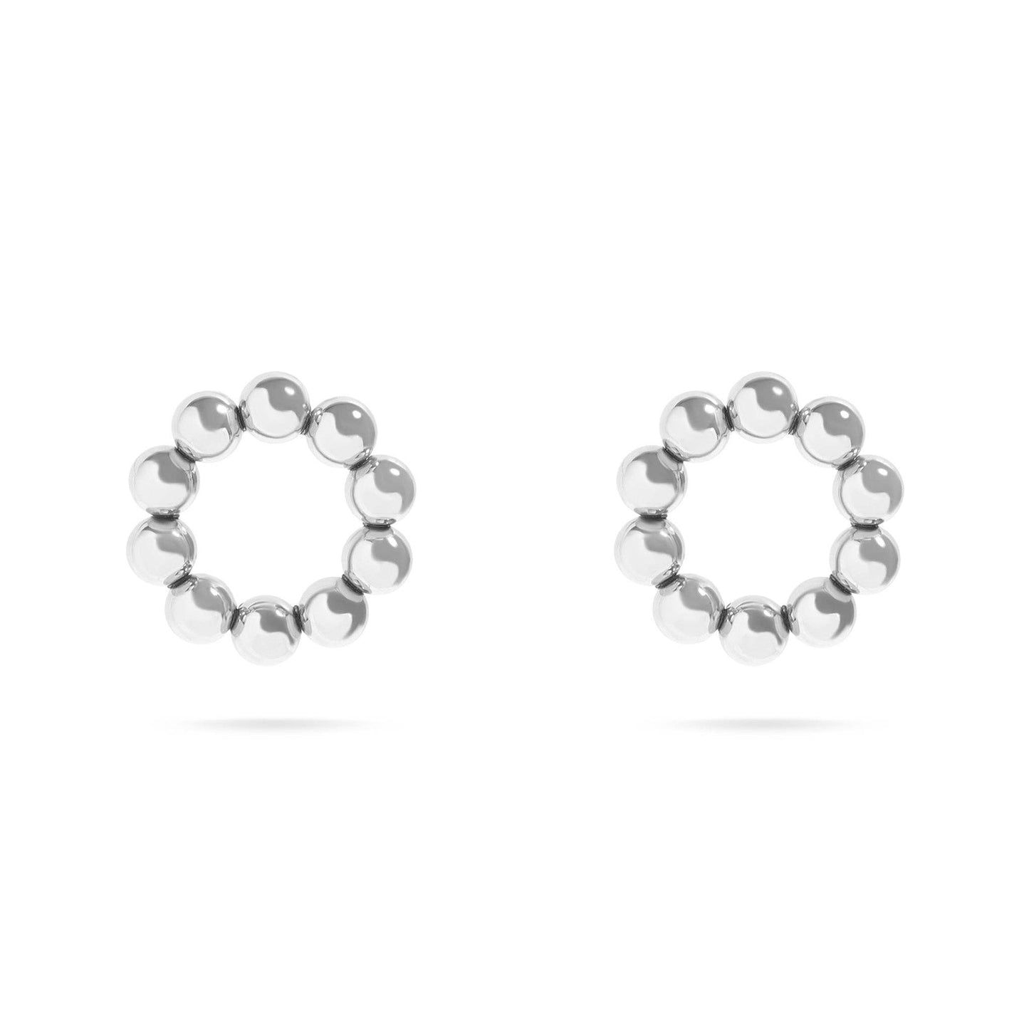 15mm 18K Gold PVD Stainless Steel Circle Ball Stud Earrings