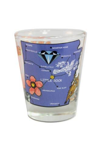ARKANSAS State Shot Glass 2 oz