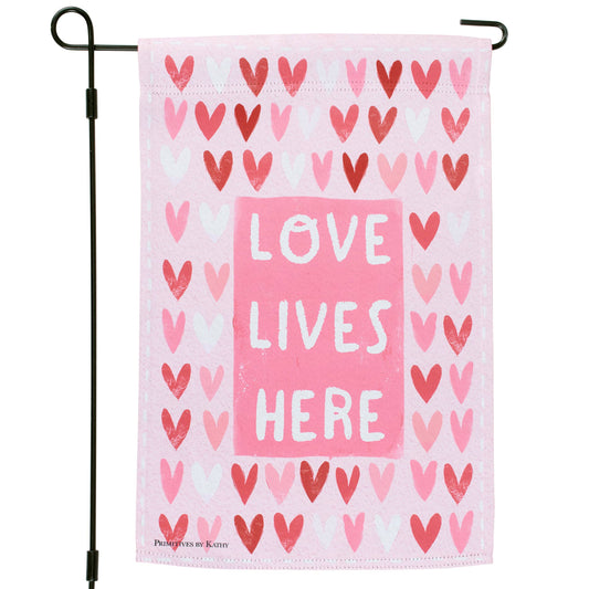 Love Lives Here Garden Flag