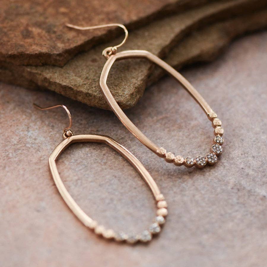 Gold Plated Metal Drop Earrings - 6691