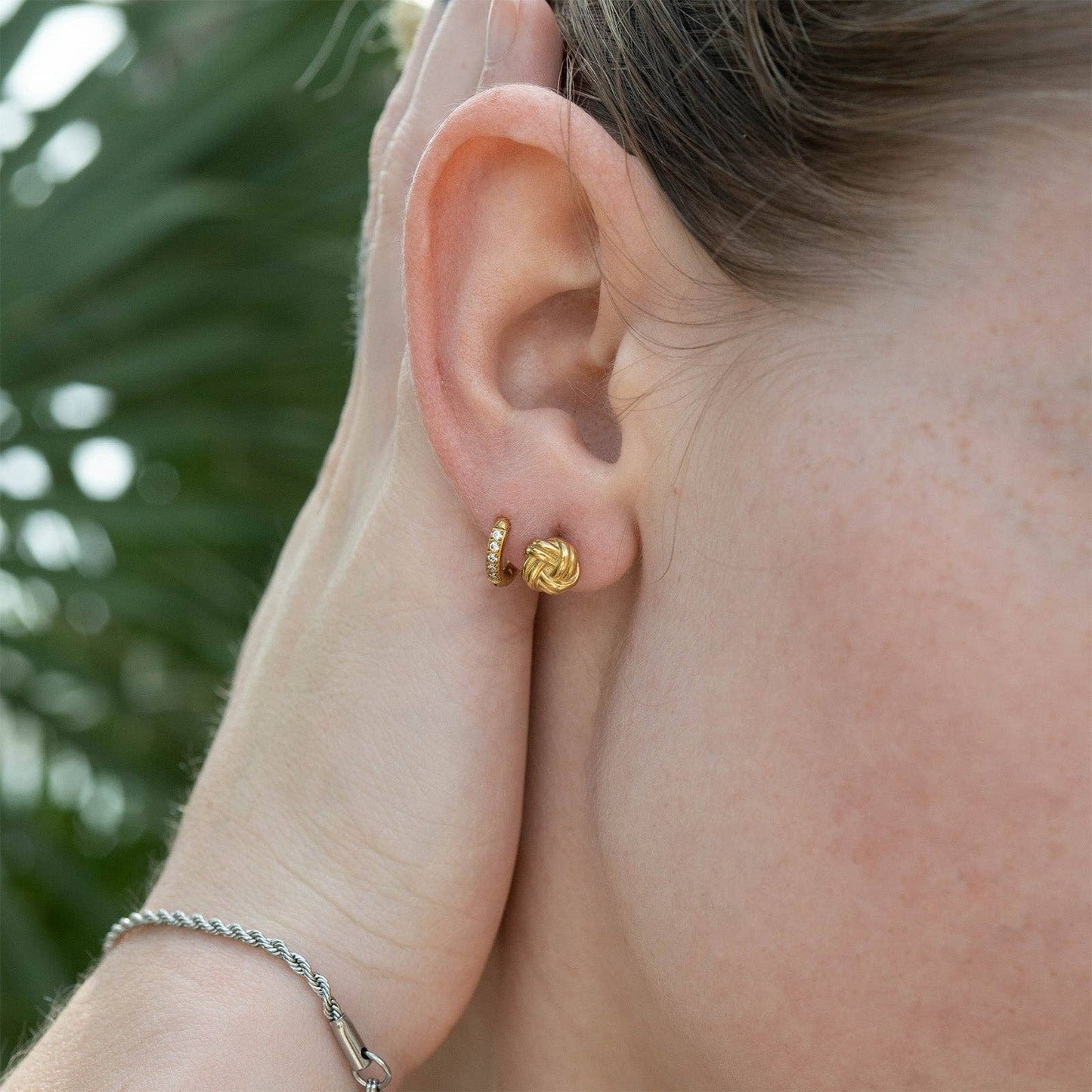 18K Gold PVD Stainless Steel Knot Stud Earrings
