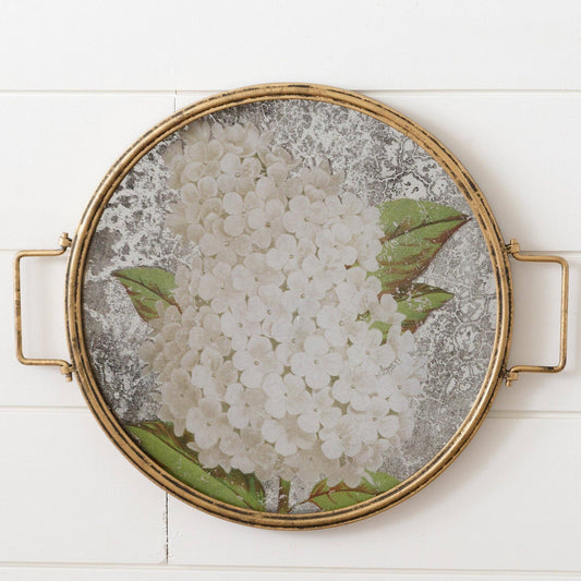 Wall Decor - Glass Hydrangea Tray (PC)