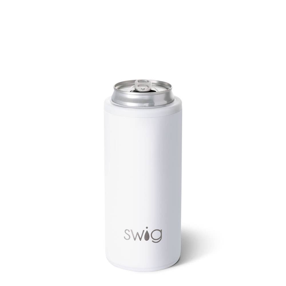 White Skinny Can Cooler (12oz)