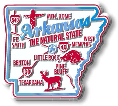 Arkansas Premium State Magnet Made in USA