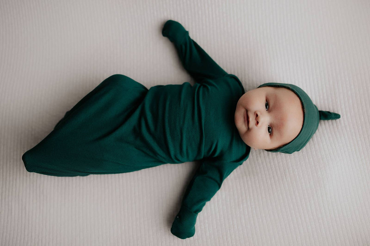 Ribbed Knotted Newborn Baby Gown Sleepwear