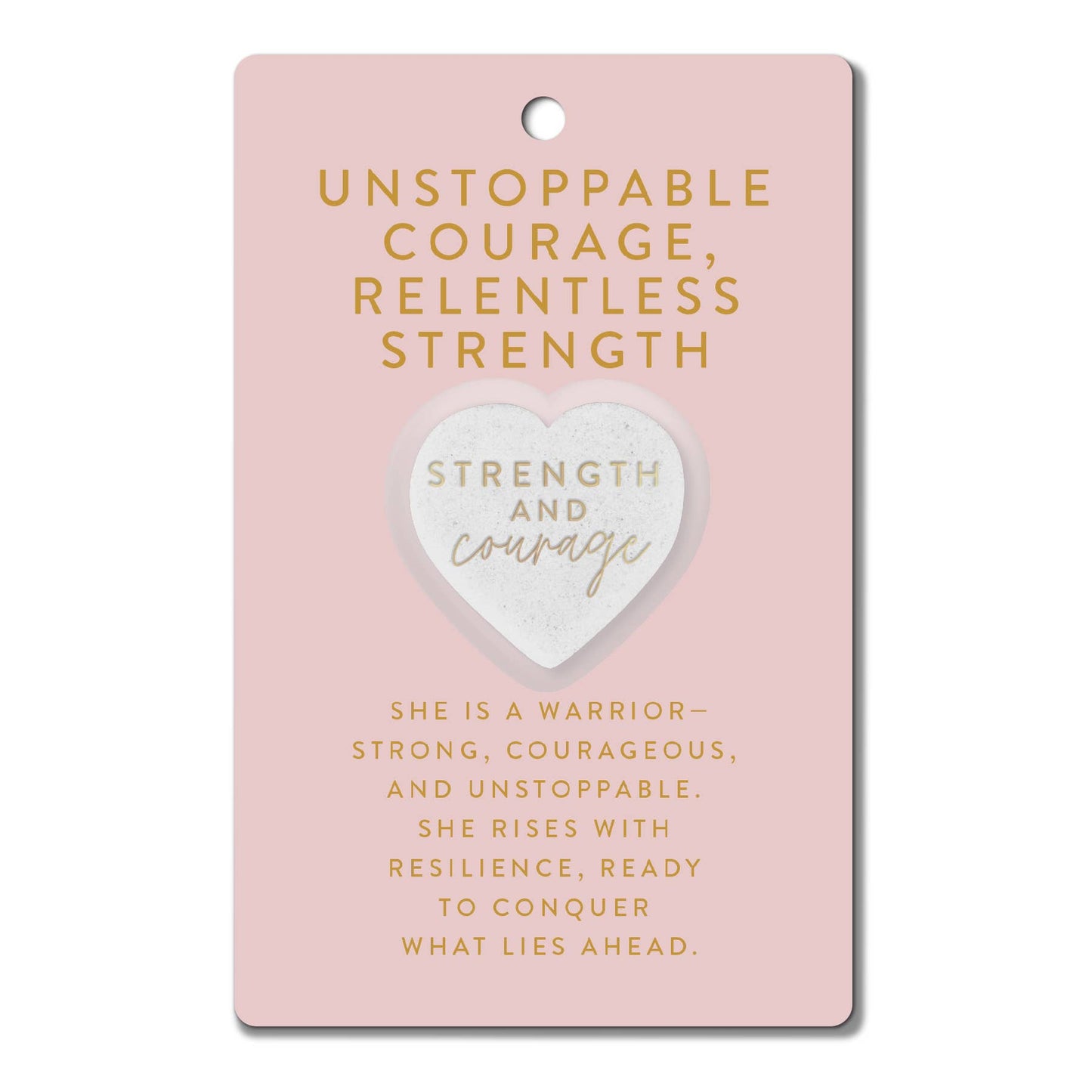 LCP-Kindness Heart Stone Pink Card Strength Courage