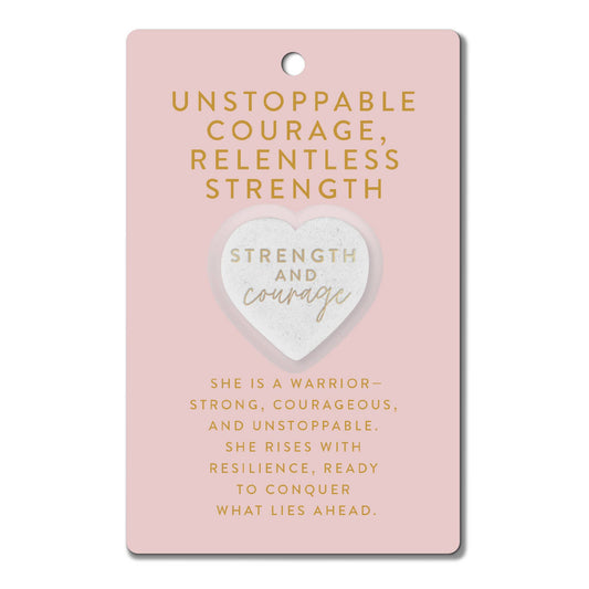 LCP-Kindness Heart Stone Pink Card Strength Courage