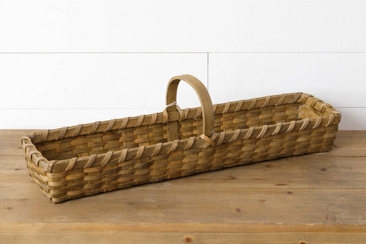 Rectangle Chipwood Basket With Handle (PC)