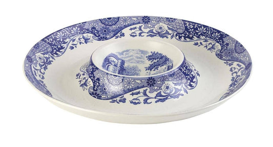 Spode Blue Italian Chip and Dip