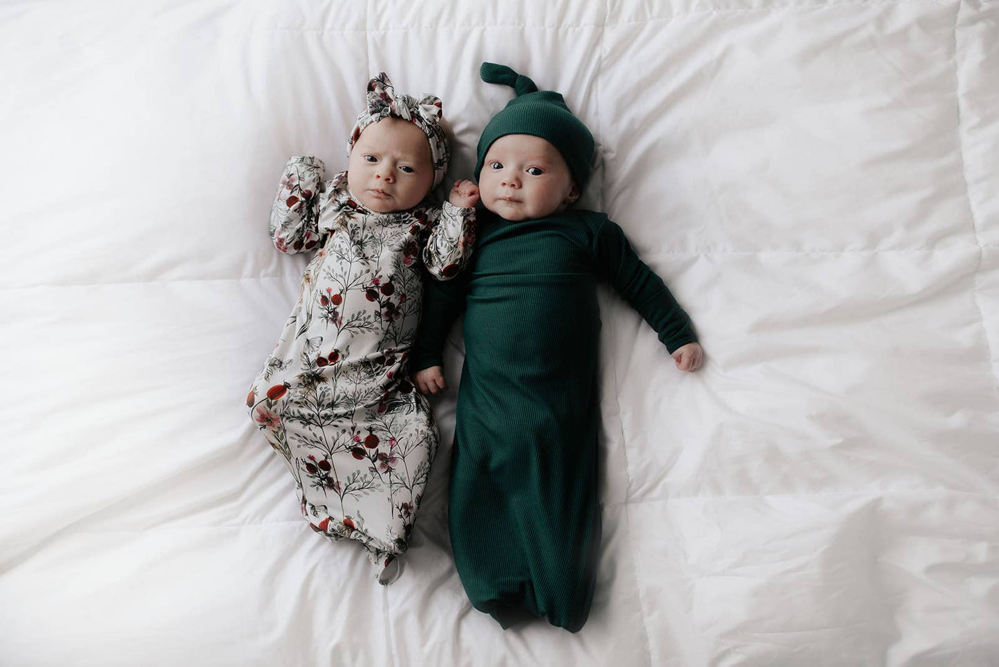 Ribbed Knotted Newborn Baby Gown Sleepwear