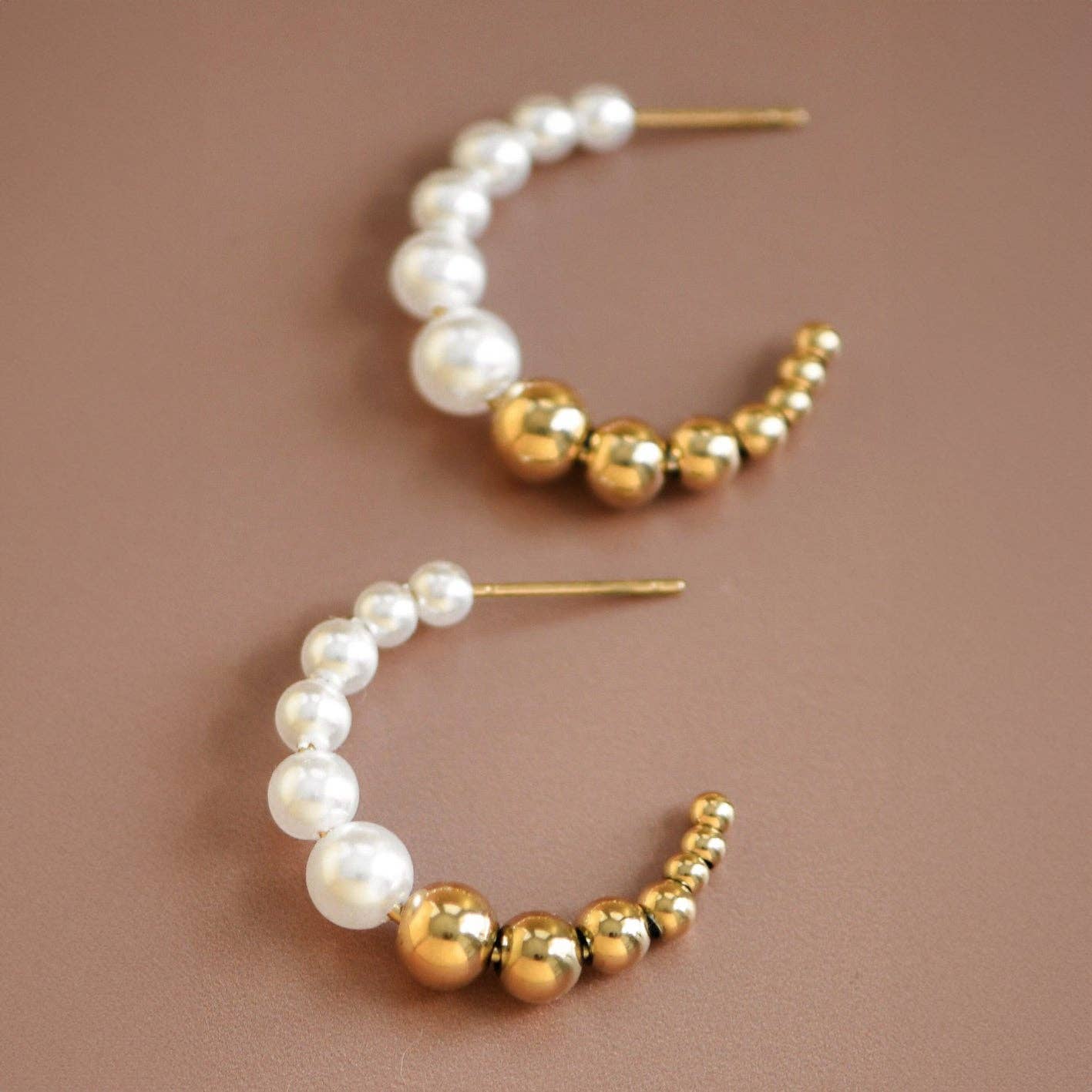 18K Gold Plated Waterproof Stainless Steel Hoop Earrings - 7131