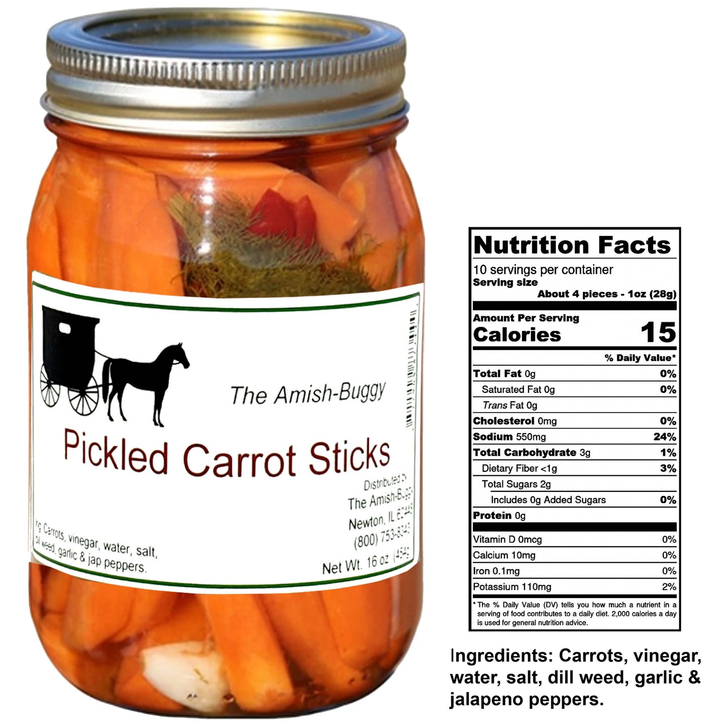 Amish Pickled Vegetables & Eggs 16 oz. Jar