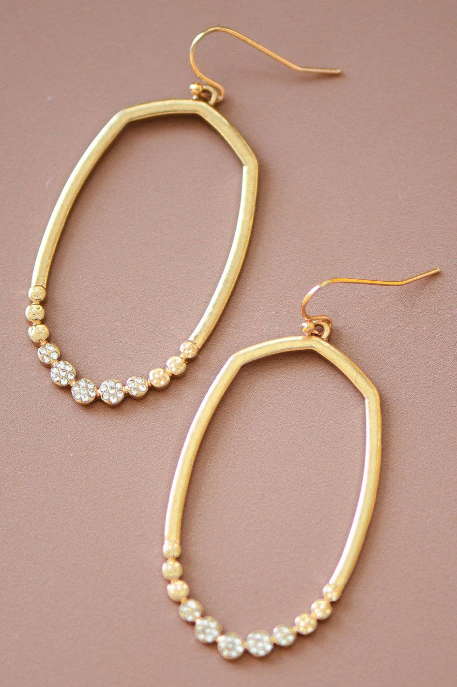 Gold Plated Metal Drop Earrings - 6691