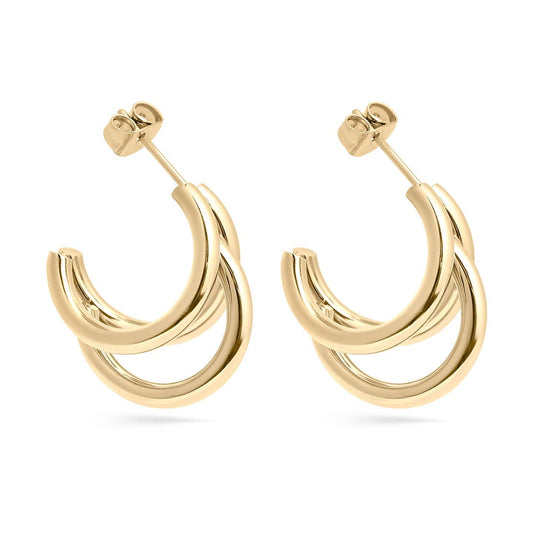 18K Gold PVD Stainless Steel Statement Huggie Hoop Earrings / ERJ0038
