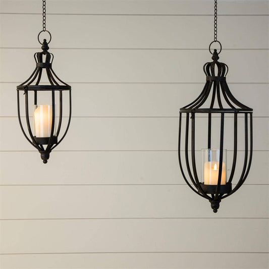 Metal Decorative Hanging Lanterns (Set Of 02)