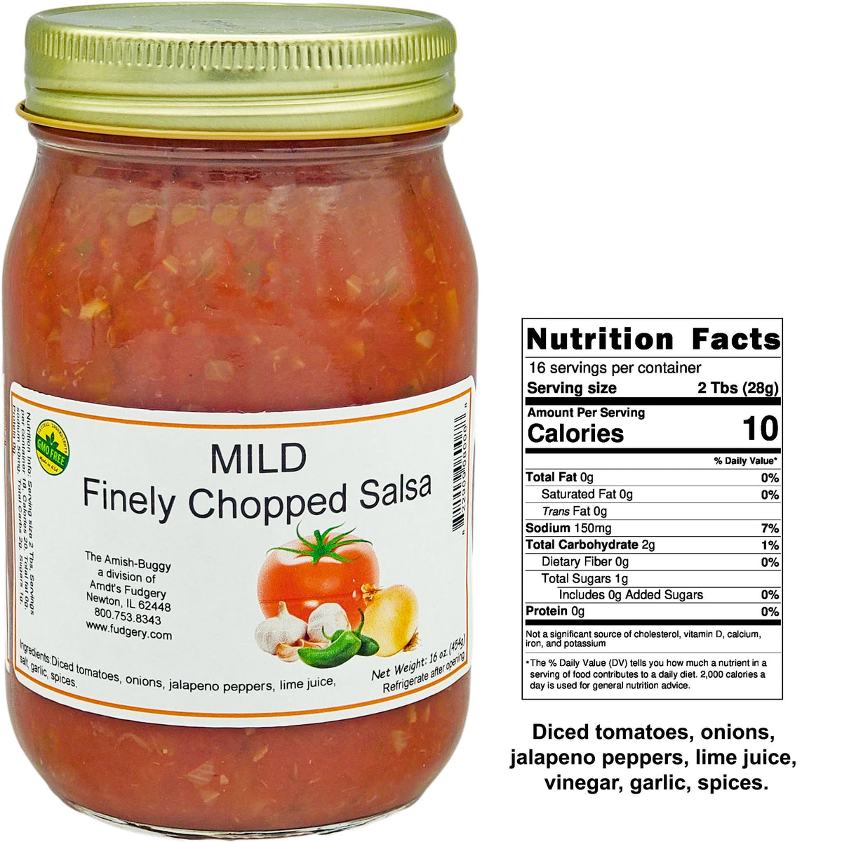 Amish Fresh Made Salsa 16 oz. Jar