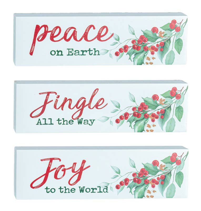HOLLY CHRISTMAS BLOCKS 3 ASSORTED
