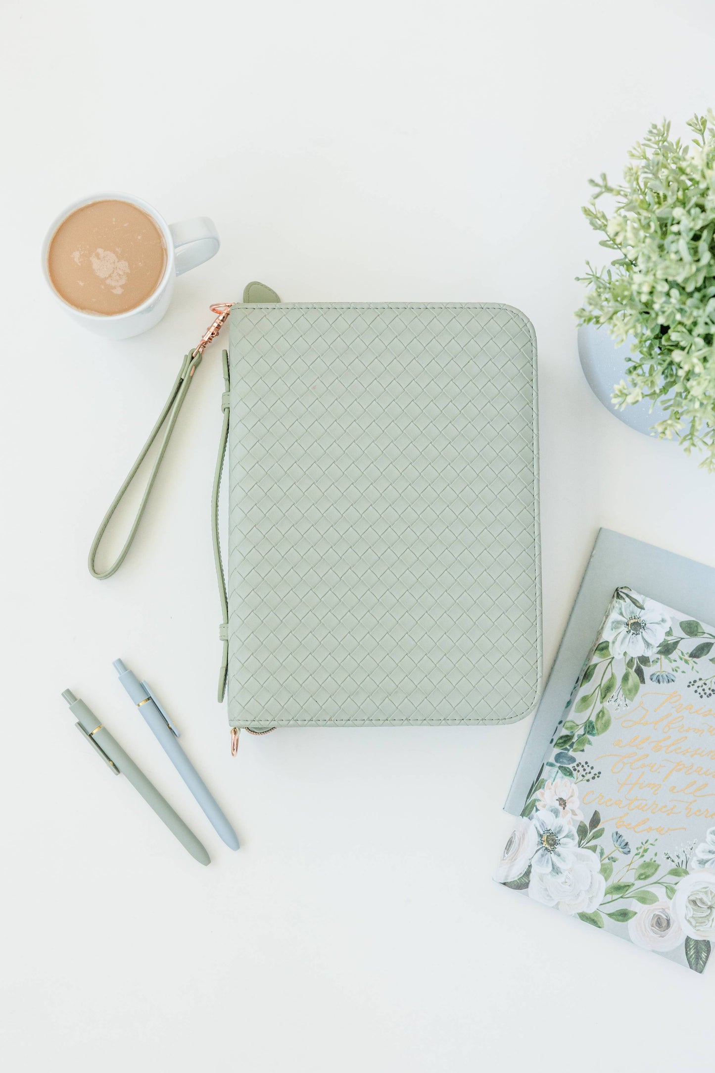 Bible Cover, Weave Bible Case, Crossbody SAGE