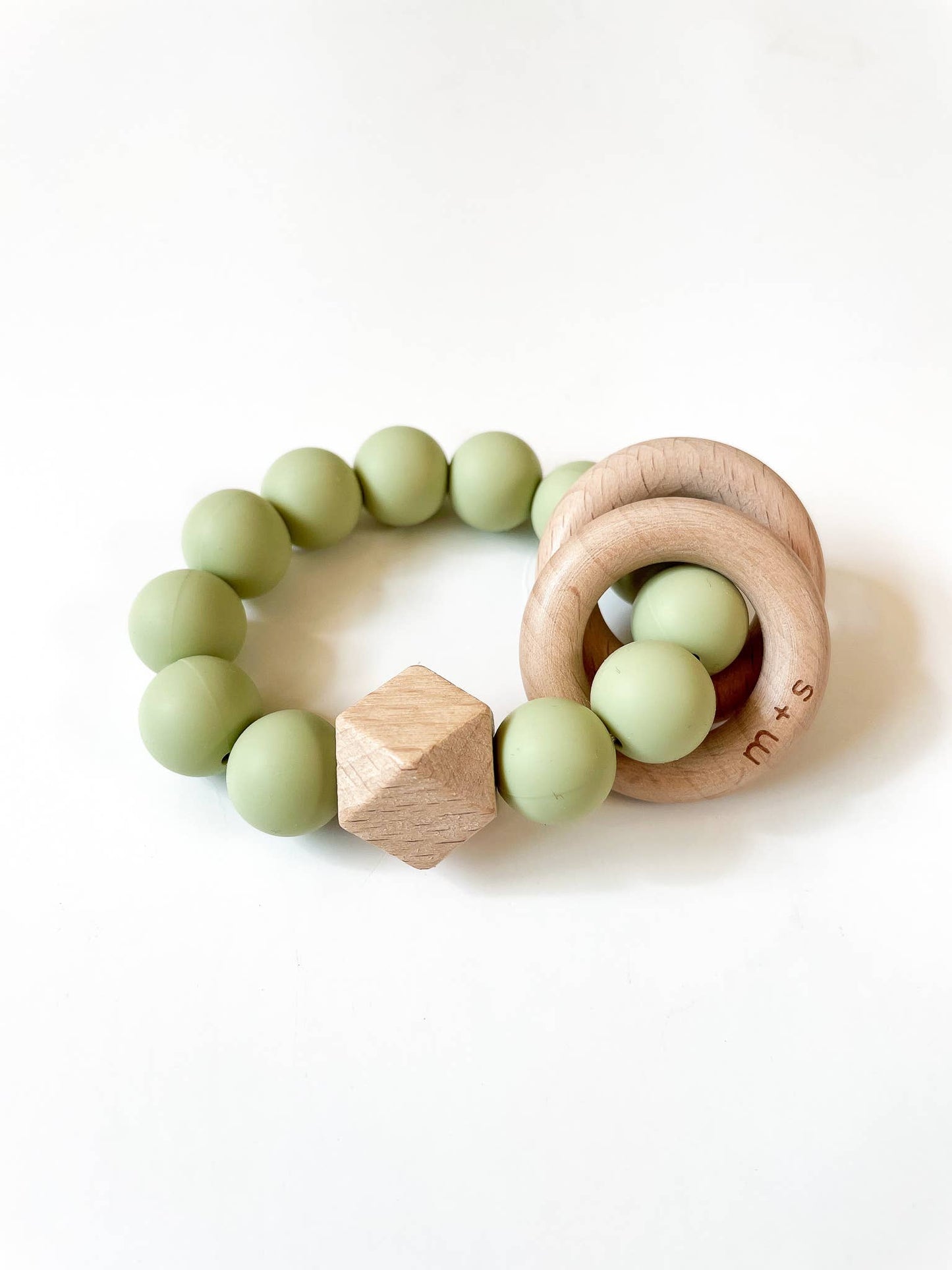 Geo Teether- Silicone and Beech Wood