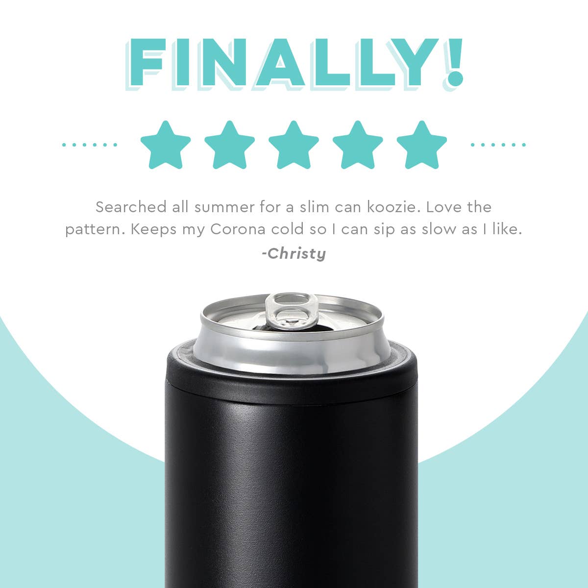 Black Skinny Can Cooler (12oz)