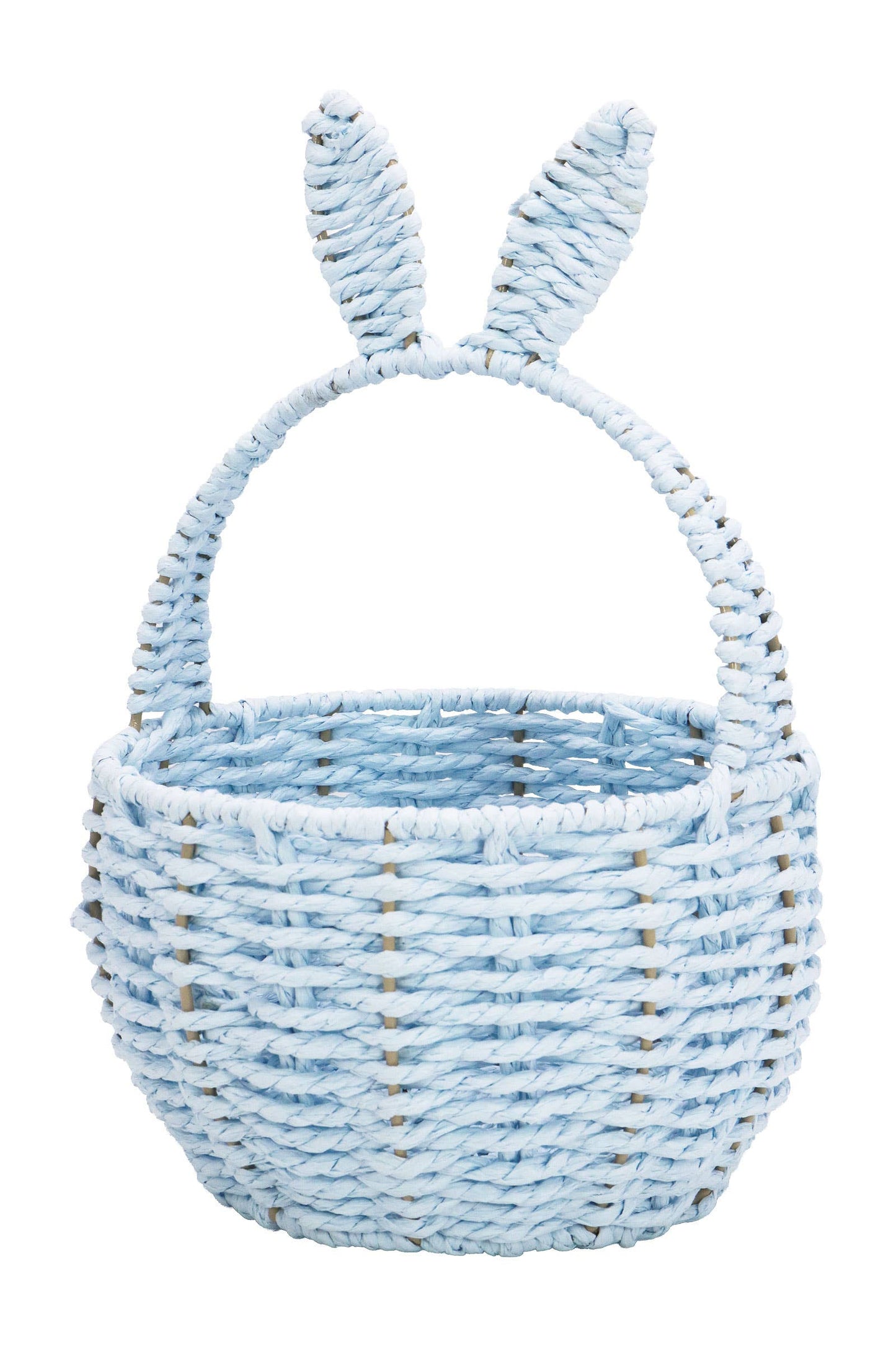 Pastel Bunny Ear Straw Woven Easter Basket