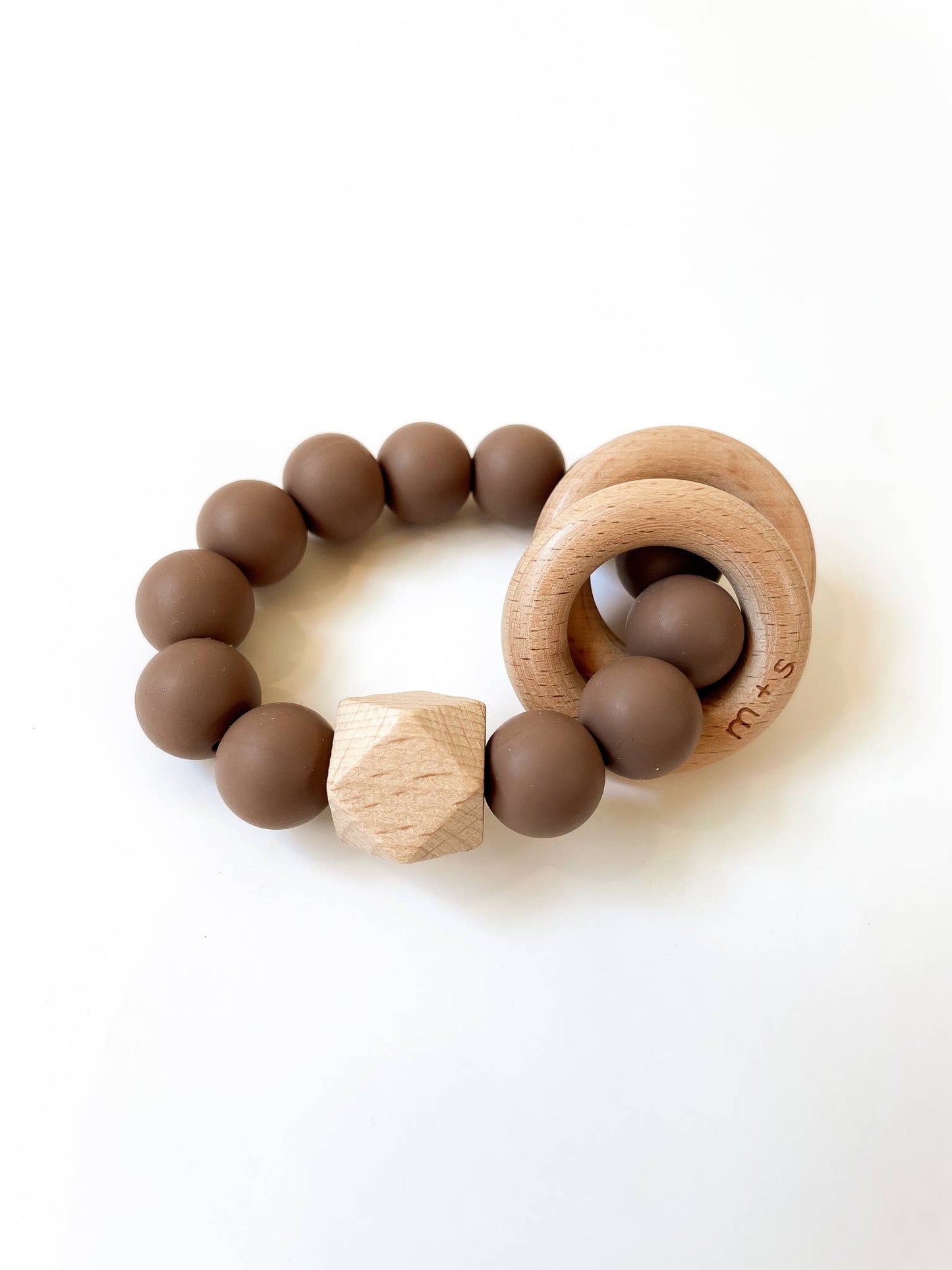 Geo Teether- Silicone and Beech Wood