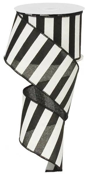 2.5" x 10yd Horizontal Stripe-Black/White-RX9149X6