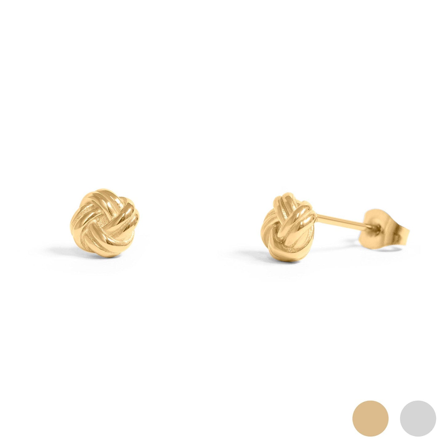 18K Gold PVD Stainless Steel Knot Stud Earrings