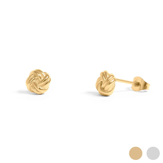 18K Gold PVD Stainless Steel Knot Stud Earrings