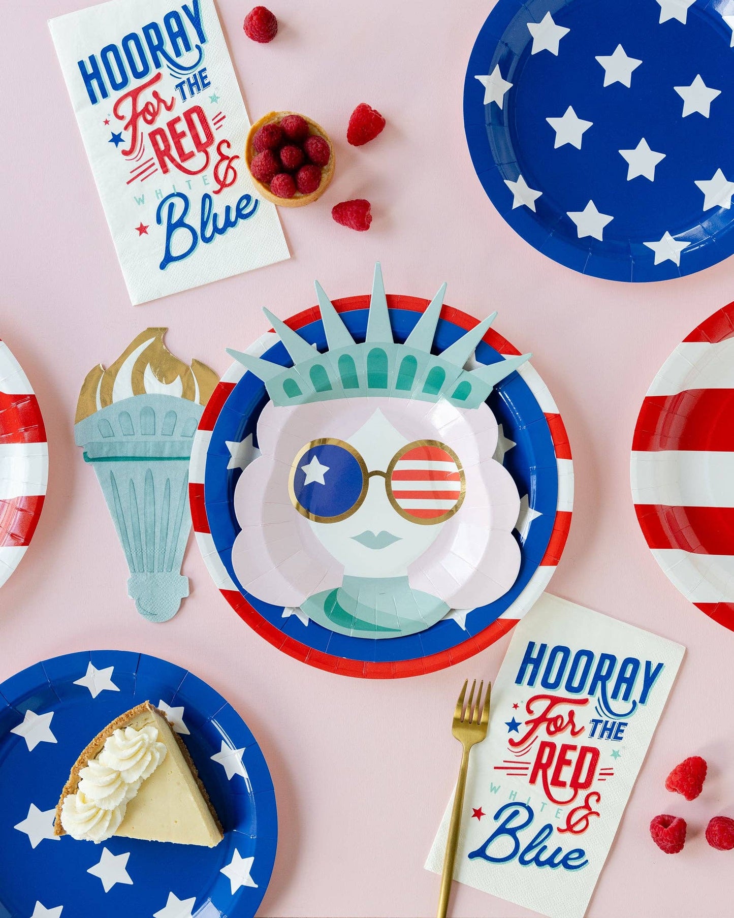 LAD1038 - Hooray For The Red White Blue Paper Dinner Napkin