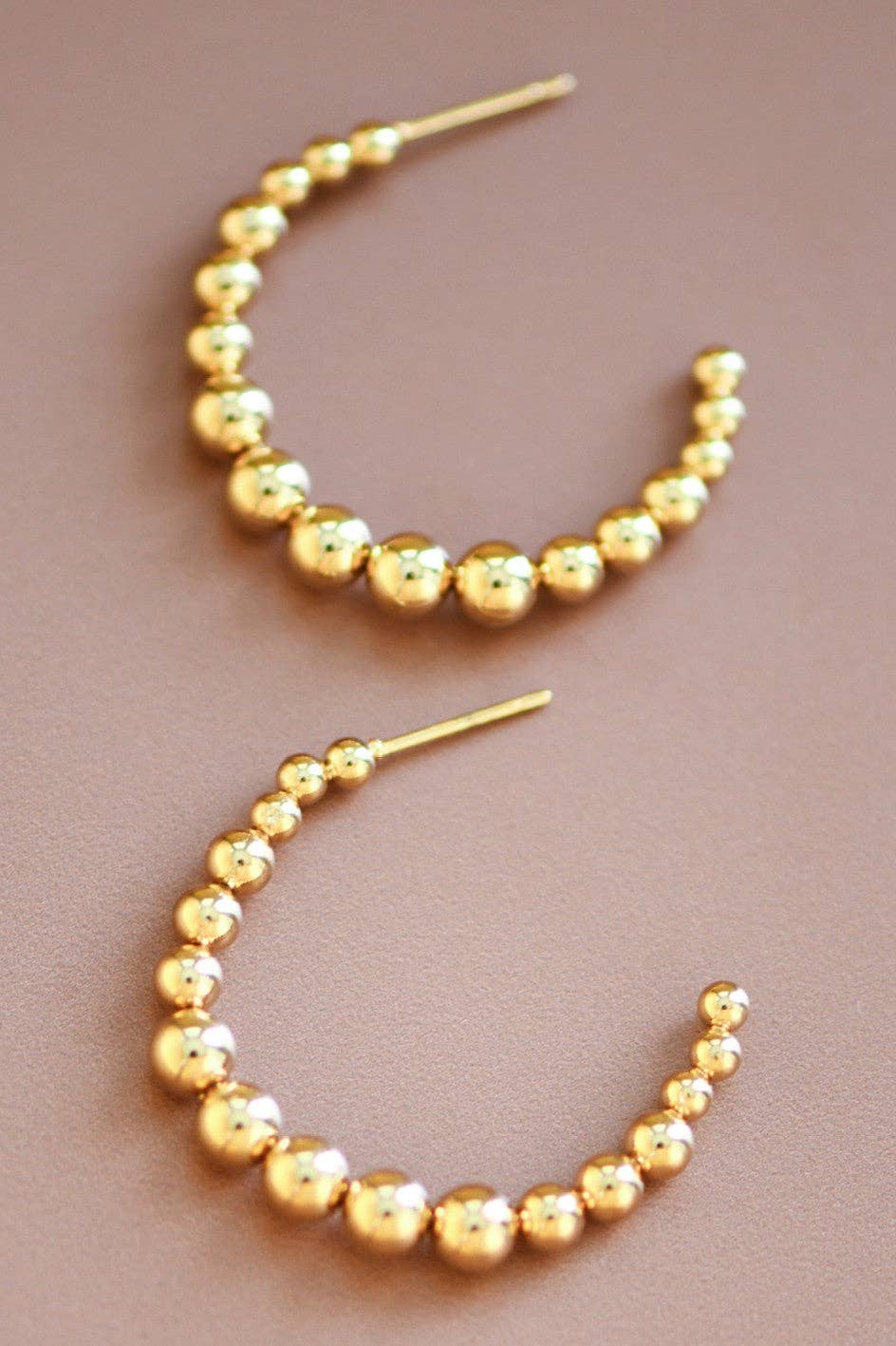 18K Gold Plated Waterproof Stainless Steel Hoop Earrings - 7470