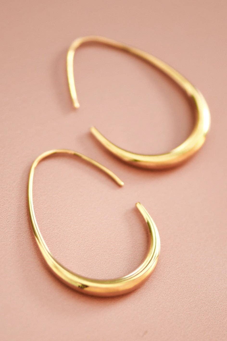18K Gold Plated Waterproof Stainless Steel Hoop Earrings - 7377