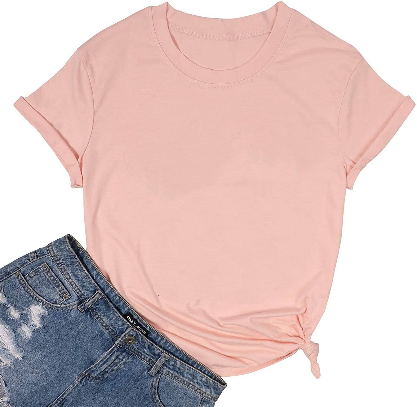 LOOSE SOLID COLOR SHORT SLEEVED T SHIRT_CWTTS0747